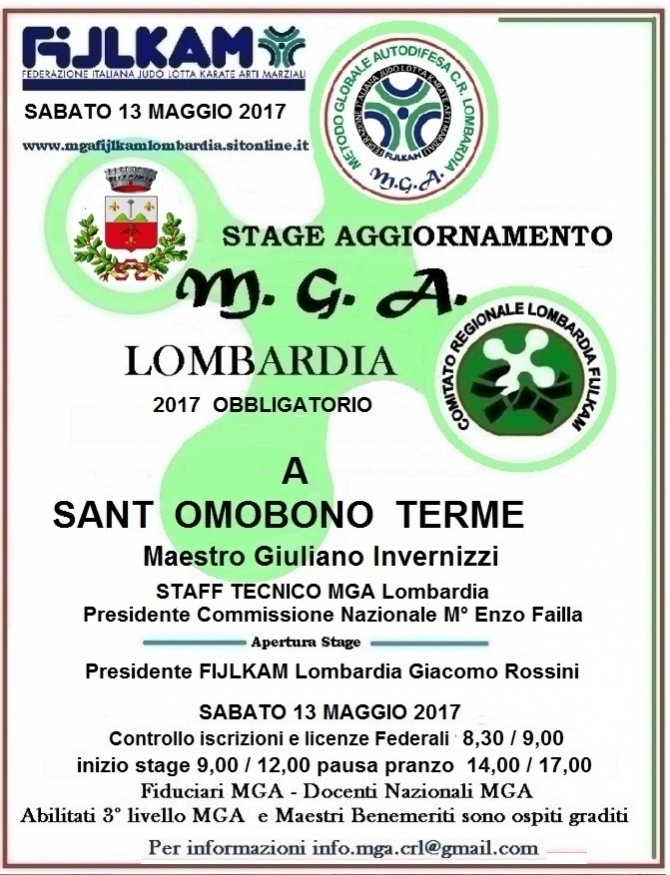 STAGE  MGA OBBLIGATORIO 2017 - GRUPPO DI STUDIO MGA LOMBARDIA