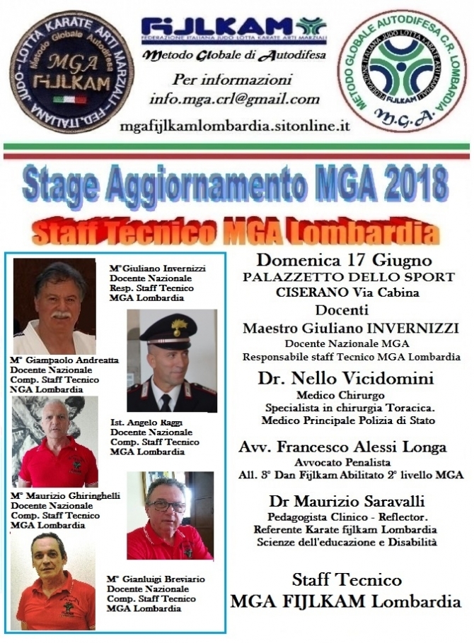 STAGE MGA AGGIORNAMENTO OBBLIGATORIO 2018 - GRUPPO DI STUDIO MGA LOMBARDIA