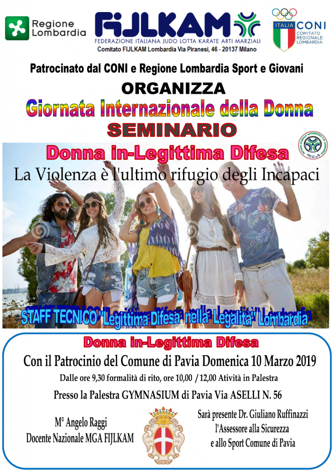 DONNA IN DIFESA 8 MARZO 2019 PAVIA - GRUPPO DI STUDIO MGA LOMBARDIA